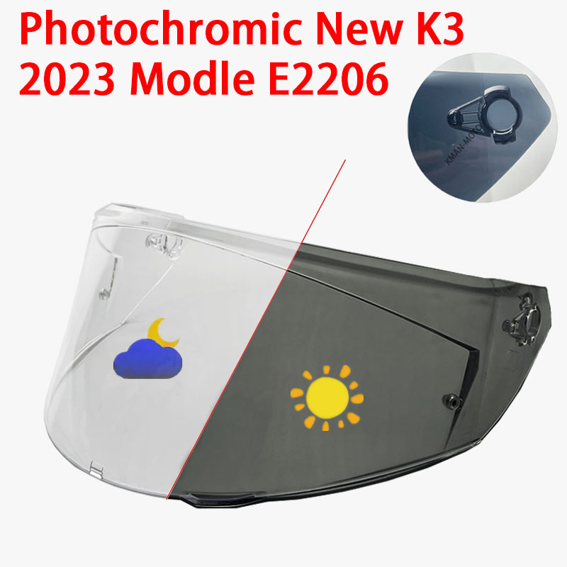 

Meekleurende Vizier voor AGV K3 (E2206 2023Moled) Helm Bril Screen Guard Voorruit Aksesoris