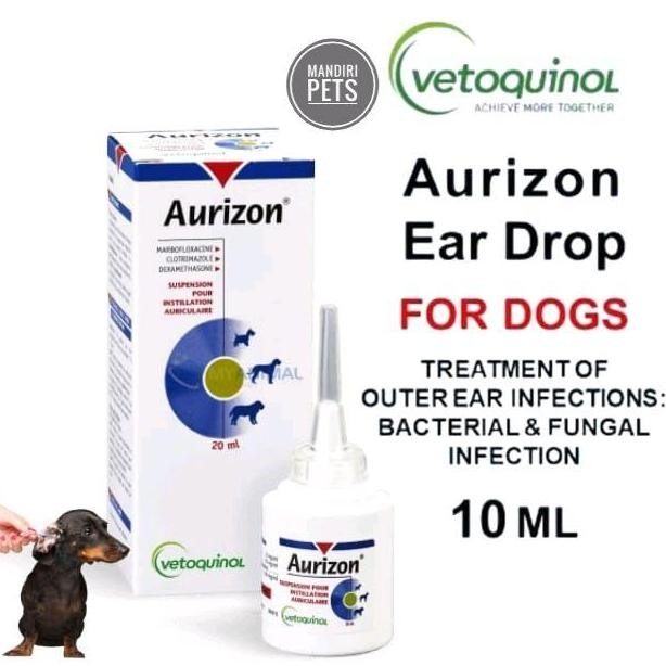 TERMURAH - Aurizon Obat Tetes Telinga Antibiotik Anjing - Vetoquinol Aurizon Ear Drop 10 ml