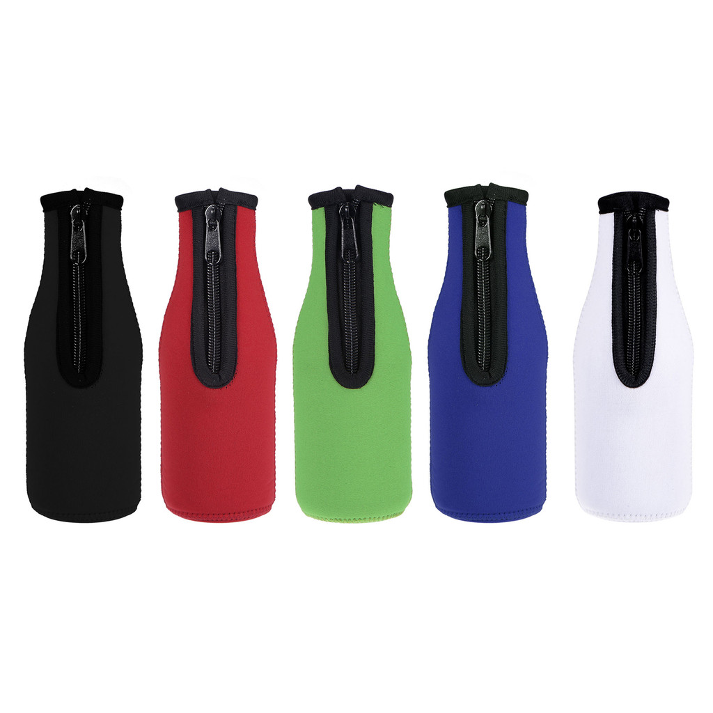

4 Buah Penutup Pendingin Botol Bir dengan Ritsleting Penutup Botol Isolator Neoprena Dapat Dilipat u