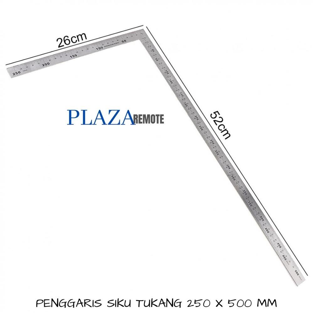 

NEW!!! PENGGARIS SIKU TUKANG PRESISI 90 DERAJAT 2 SISI 25 DAN 50 CM STAINLESS