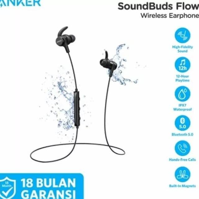 NEW Anker soundbuds flow earphone bluetooth with Mic A3234 Original Resmi