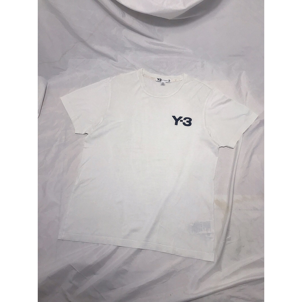 Second Boskuu > Yohji Yamamoto x Adidas Basic Y3 Small Logo T-Shirt Original - White (Pakaian/Outfit
