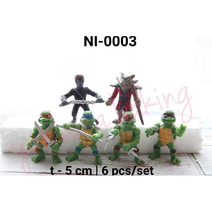 Promo NI-0003 Topper hiasan kue cake mainan ninja turtles kura kura COD
