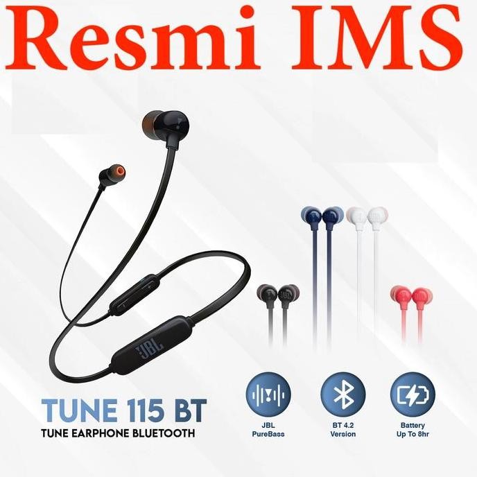 NEW JBL Tune 115BT Original Resmi IMS Headset Bluetooth T115 BT 115 Earphone
