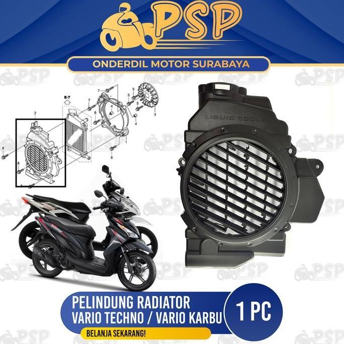 Promo Pengaman Radiator Vario 110 Lama - Pelindung Tameng Cover Comp Tutup Radiator Honda Vario Karb