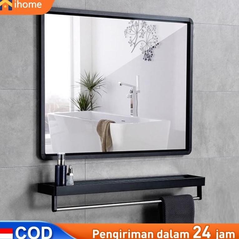 Cermin Dinding Gantung Dengan Rak Kaca Cermin Tebal Cermin Tempel Dinding Minimalis