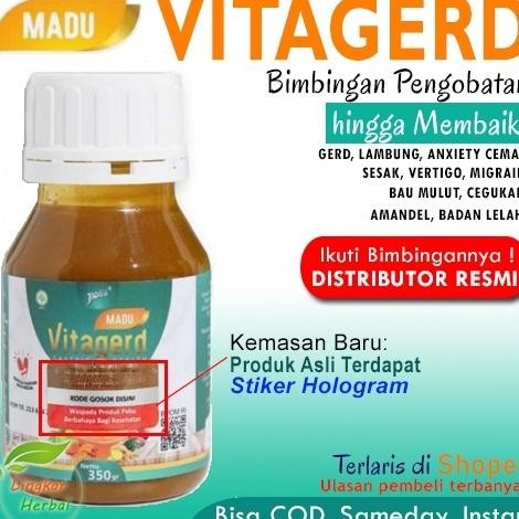Madu VITAGERD Herbal GERD dan Asam Lambung Original Asli Ori