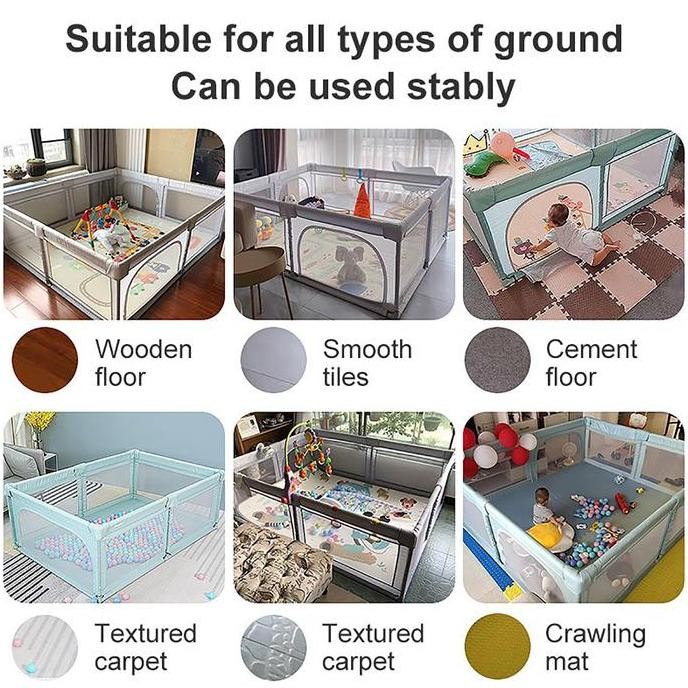 Nina Baby Playpen Pagar Bayi Anak-Anak Fence pagar bayi Early Educational Diperbesar dan Diperkuat B