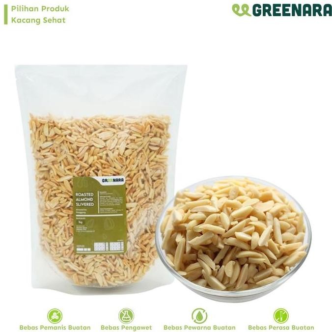 

Murah Kacang Almond Cacah Panggang 1Kg / Roasted Almond Slivered
