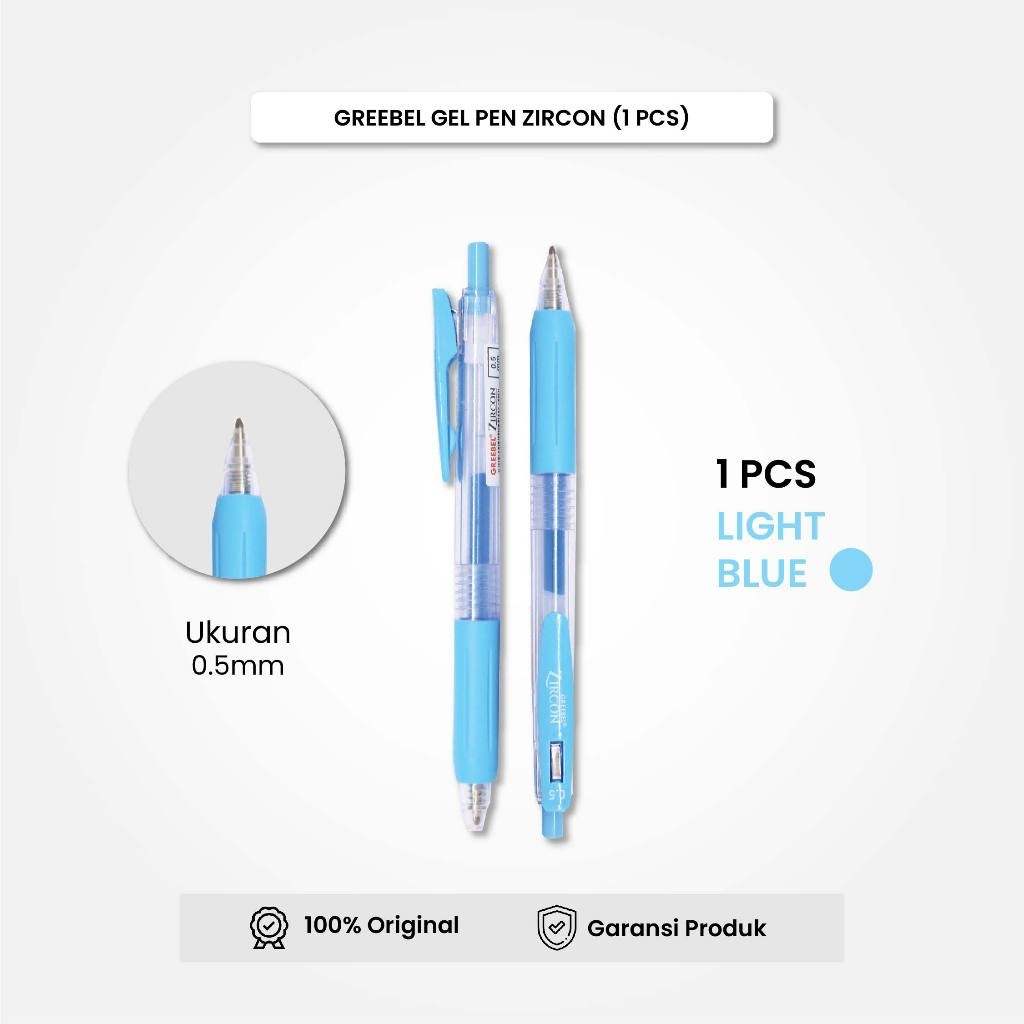 

GREEBEL Gel Pen Pulpen Pena GP-509 Zircon Light Blue 0.5 (1PCS) / Pulpen Gel Murah Grosir