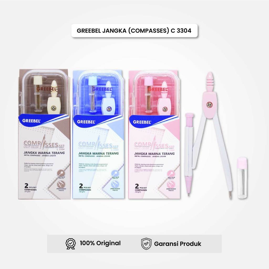 

Jangka Set / Jangka Besi Warna Plus Isi Pensil C 3304 / Math Set GREEBEL