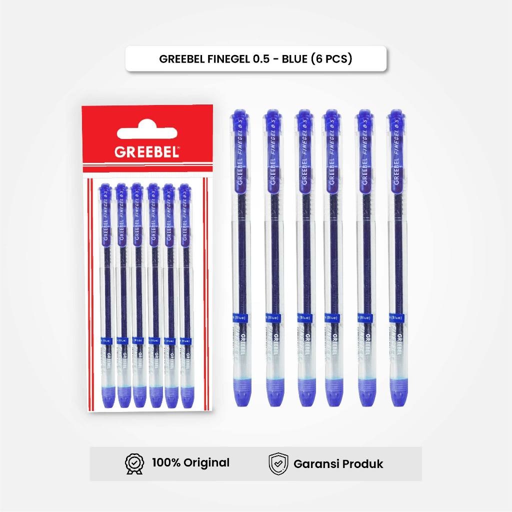 

GREEBEL Gel Pen Pulpen Pena Fine Gel - Blue (6PCS/SET) / Pulpen Gel Murah Grosir