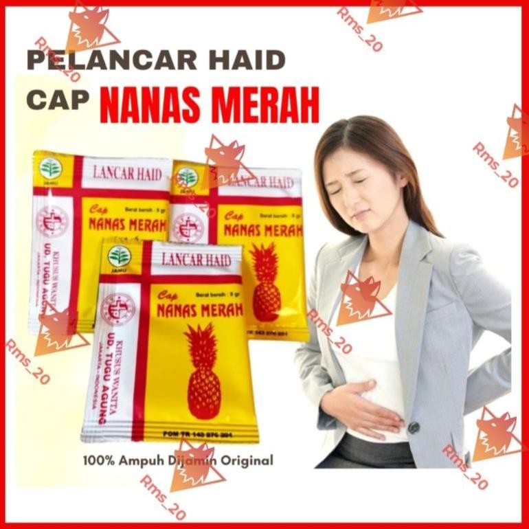 BPOM JAMU LANCAR HAID CAP NANAS MERAH ASLI ORIGINAL JAMU NANAS MERAH LANCAR HAID OBAT PELANCAR HAID