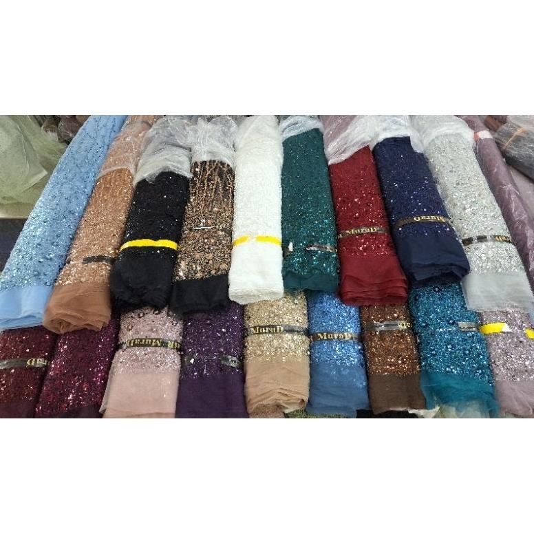 YZ Tulle Full Zuhair Murad Sequins Motif Salur - Lafemmetextile