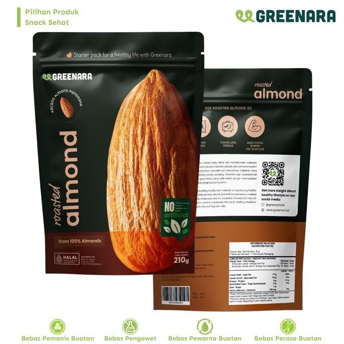 

Murah Greenara Roasted Almond 210Gr / Kacang Almond Panggang