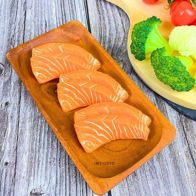 

Termurah IMPODIO Sashimi Ikan Salmon Suhi Artificial Palsu - Fake Sashimi Props Foto Produk Makanan