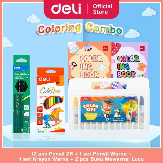 

Termurah PAKET MEWARNAI LENGKAP Pensil 2B, Pensil Warna, Krayon, Buku Mewarnai