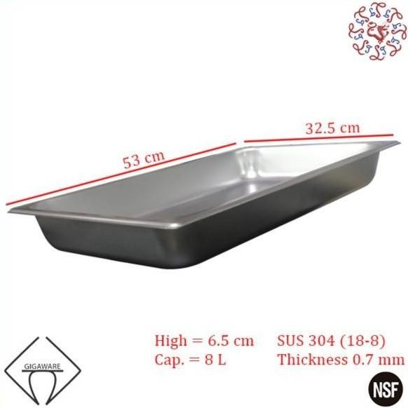 Produk Terbaik] GIGAWARE Stainless Steel Gastronom Food Pan / Wadah Makanan 1/1