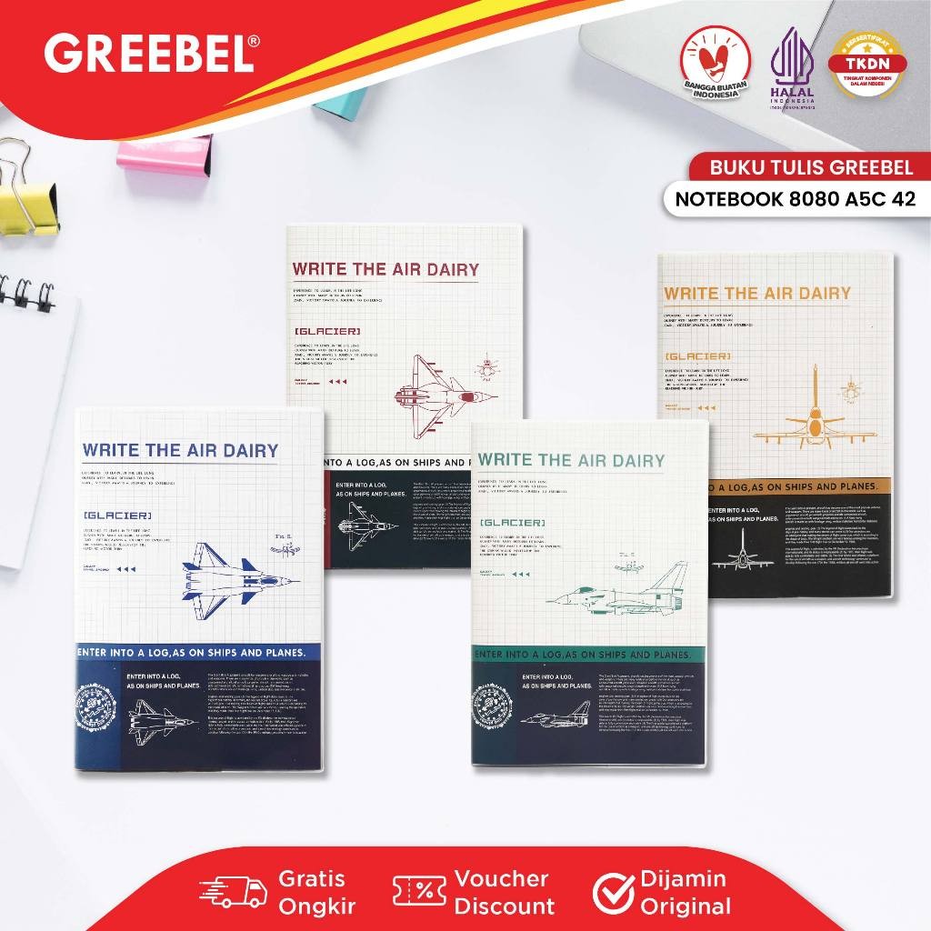 

GREEBEL Notebook A5 Buku Diary Aesthetic / Notebook 8080 A5C 42 / Buku Note Binder 80 Halaman / Buku Tulis Lucu Pastel