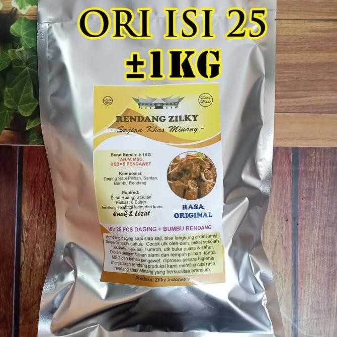 

Rendang Zilky Isi 25 Pcs 1kg 1 kg Khas Asli Padang Minang Randang Sapi 1000gr 1000 gr Bumbu Original Ori Pedas Pedes Makanan Dalam Kemasan Praktis Ekonomis Siap Saji Bukan Mama Mamah Fuji Puji Murah Enak TU