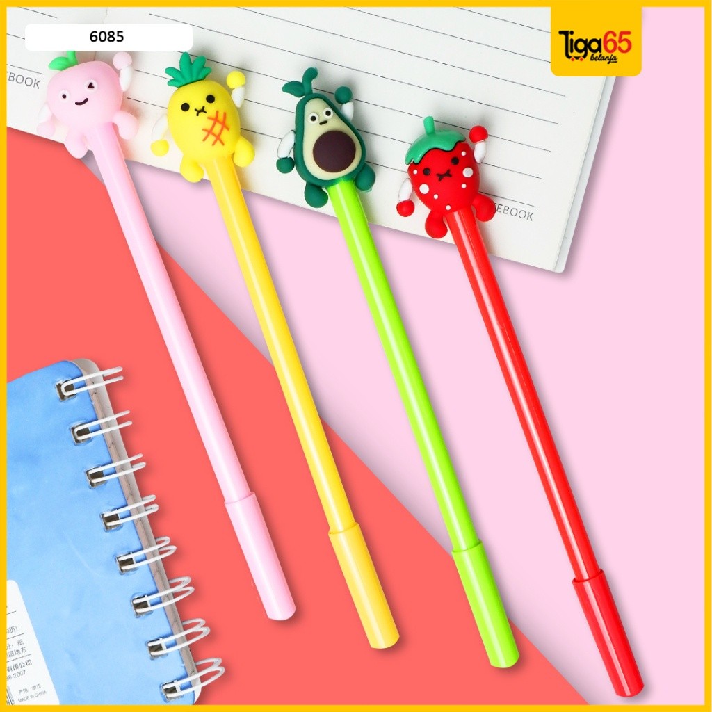 

Bolpen Gel Fancy / Pulpen Motif Fruit / Pulpen Gel 0.5 / Pulpen Gel Warna Hitam / Gel Pen 6085