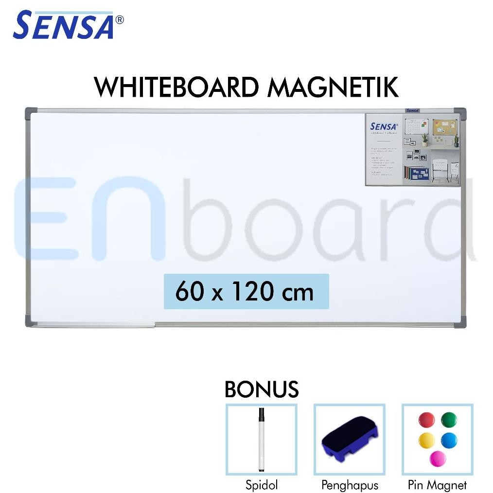 

READYYY PAPAN TULIS WHITEBOARD / WHITE BOARD GANTUNG MAGNET SINGLE F SENSA 60 X 120 CM