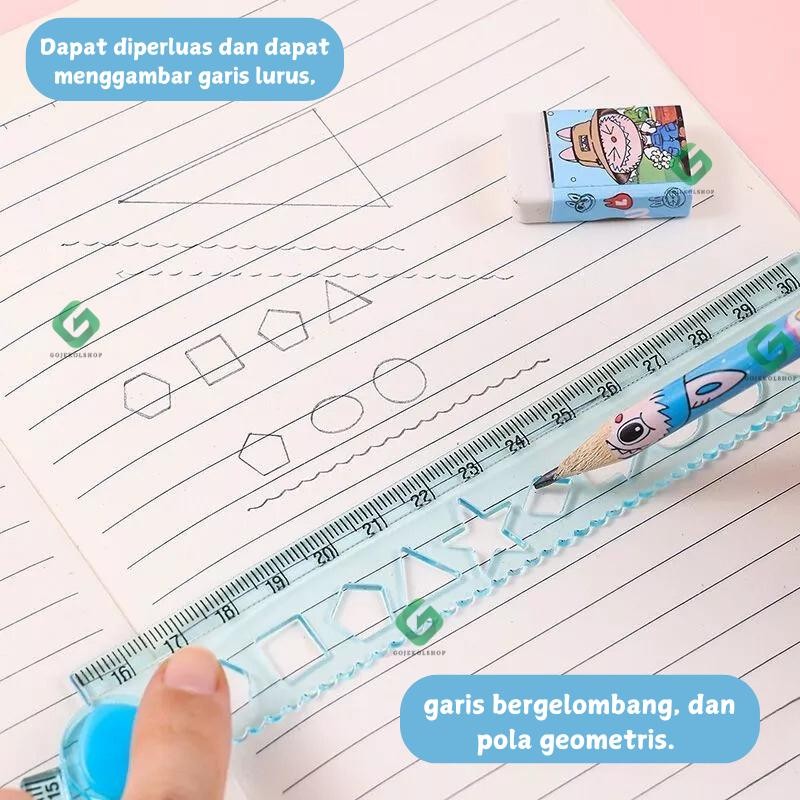 

Alat Tulis Sekolah Pensil Penghapus Penggaris Labubu / Stationery Set Labubu 8 In 1 Paket Kado Ulang Tahun Anak