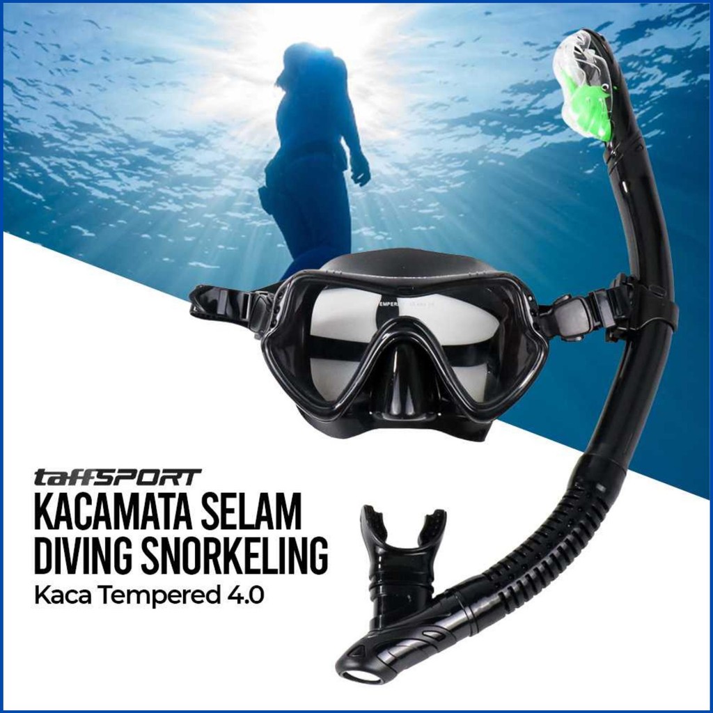 COD TaffSPORT Kacamata Selam Diving Snorkeling Tempered Glass - AS303JF / Kacamata Selam pria dewasa