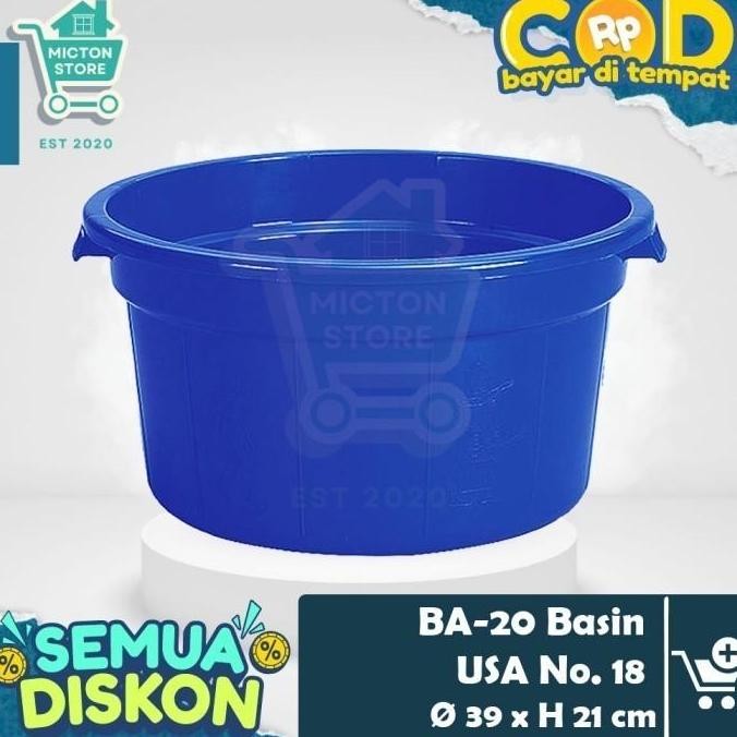 MICTON Lion Star BA-20 Basin USA No. 18 Baskom Air Jumbo Besar Cuci Baju Kamar Mandi WC Bak Mandi Em