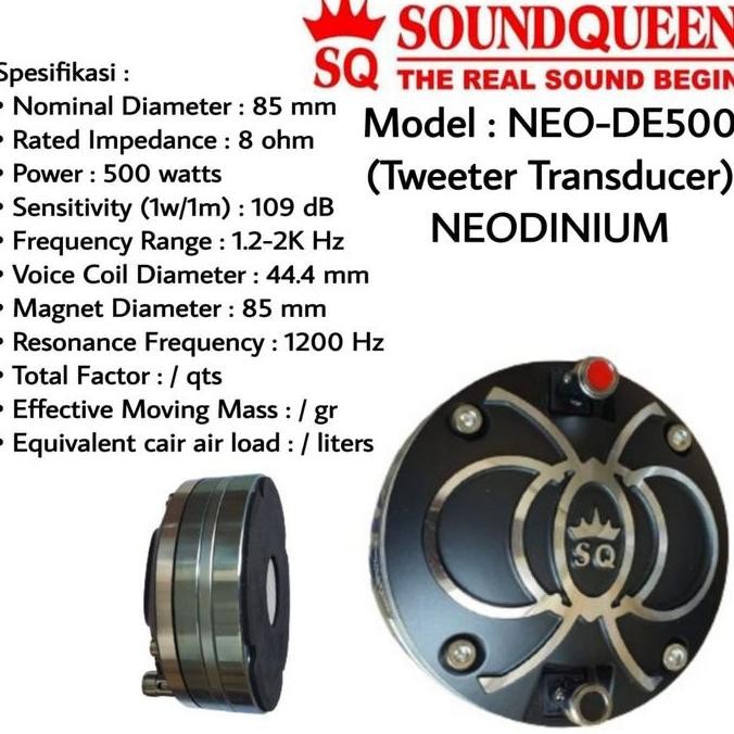 Driver Tweeter Soundqueen Neodinium Neo-De500 New Stok