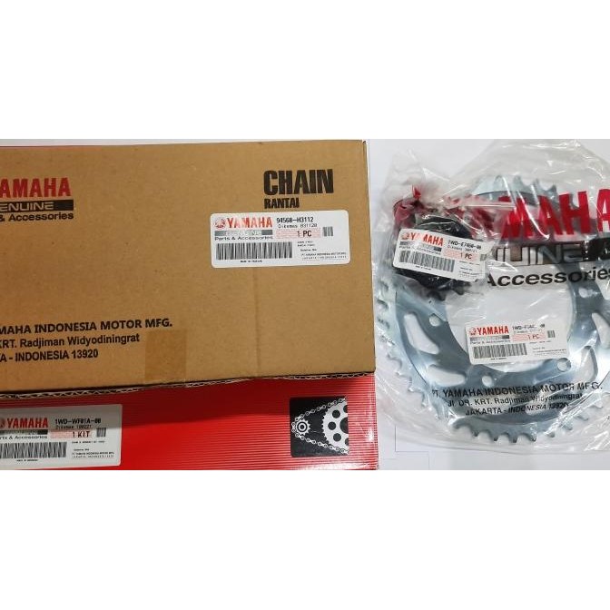 GEAR SET R25 GIR TARIK N RANTAI 1WD-WF01A-00 ORIGINAL