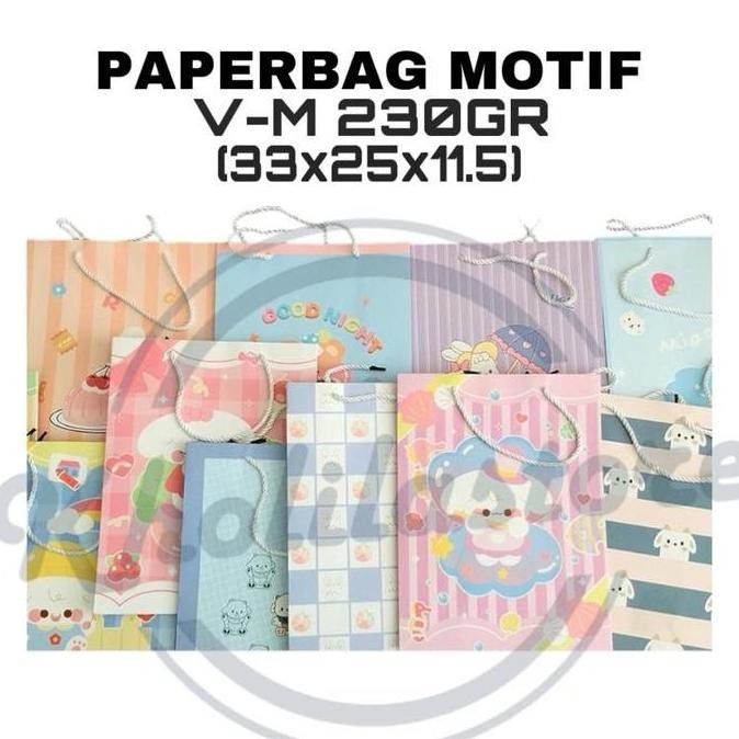 

Paper Bag Motif V-M ukuran M (33x25x11.5) Termurah