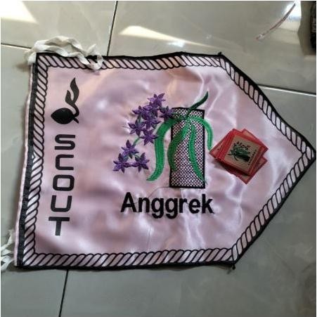 Diskon 1 Set Bendera Regu + Tanda Regu Bunga Anggrek Pramuka Bordir Bedge Regu Bed Bet Regu Pramuka 