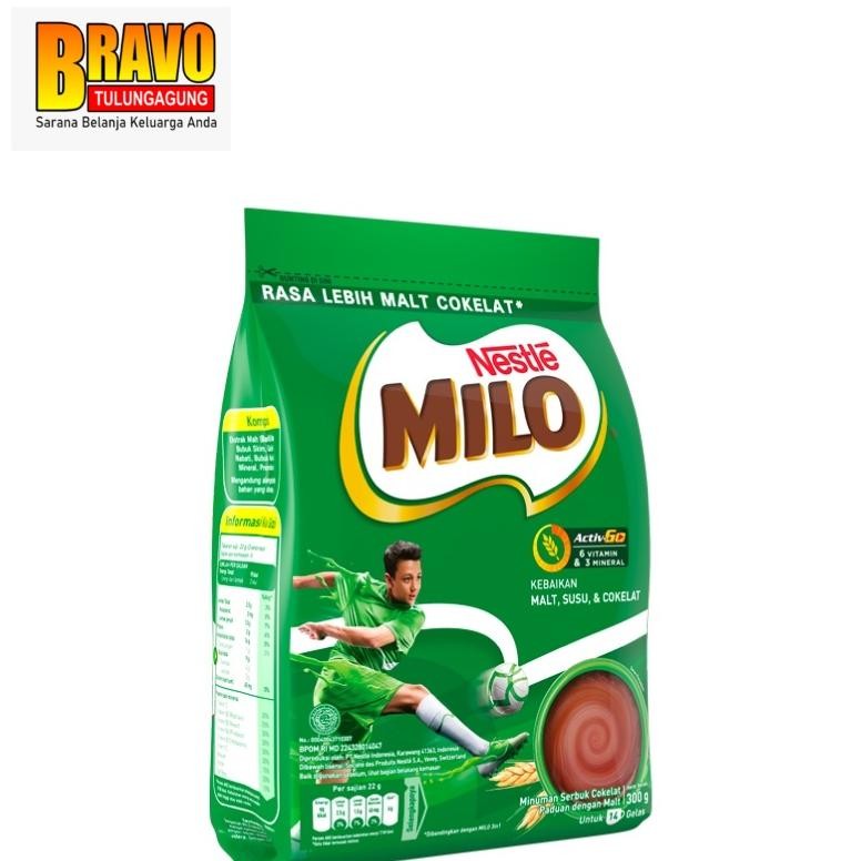 

NEW!!! Bravo Supermarket - Milo Activ-Go Susu Bubuk Rasa Cokelat 300 Gr | Murah Ori