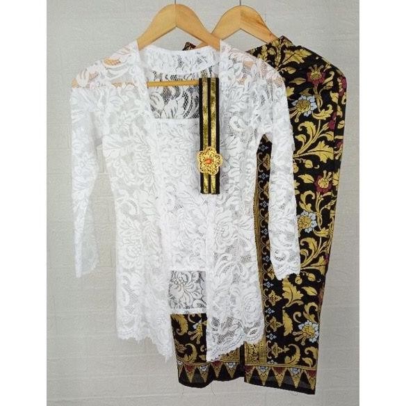Ready Setelan Kebaya Kutubaru Bali Lengan Panjang Bet Sofia Strech Rok Prada Selendang Obi Belt Blud