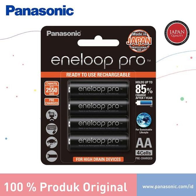 Panasonic Eneloop Pro Baterai Rechargeable AA 4pc Battery Eneloop Pro