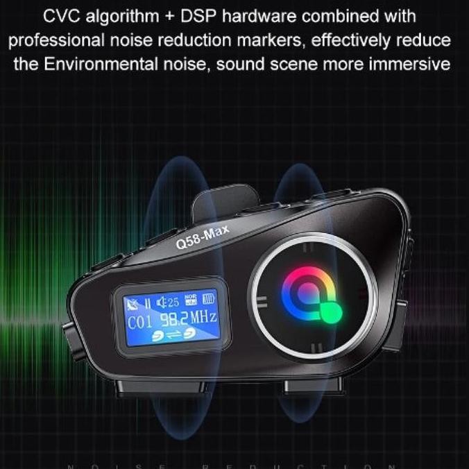 Eg Intercom Helm Bluetooth Headset 2 Riders Bahasa Indonesia 1000Mah - Q58-Max Walkie Ht Talkie New 