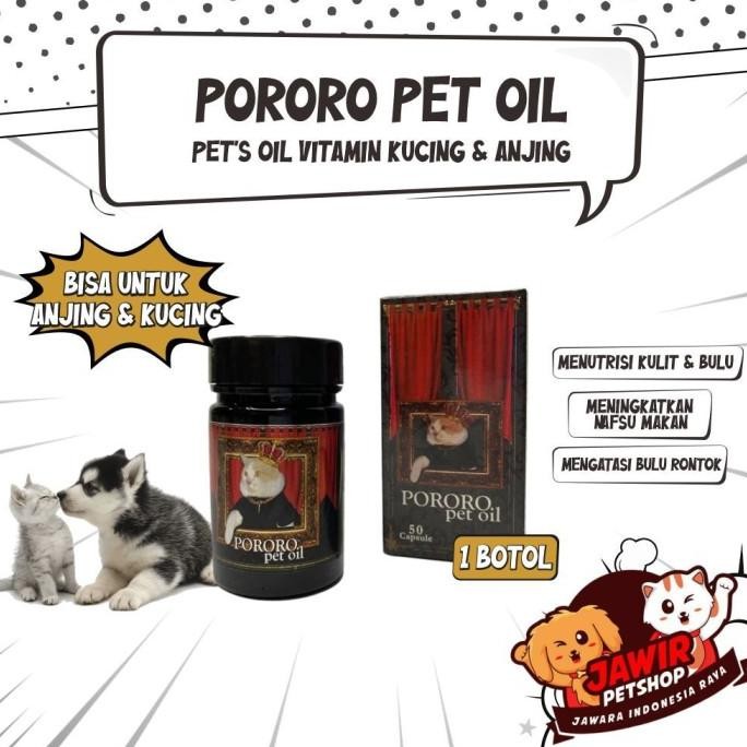 Terlaris Pororo Pet Oil 50 Capsule Vitamin Kucing Cat Anjing Dog Minyak Ikan Fish Suplement