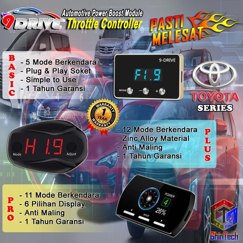 9 DRIVE 12 DRIVE TOYOTA SERIES THROTTLE CONTROLLER PIGGYBACK MOBIL TOYOTA REMAP ECU AGYA CALYA AVANZ