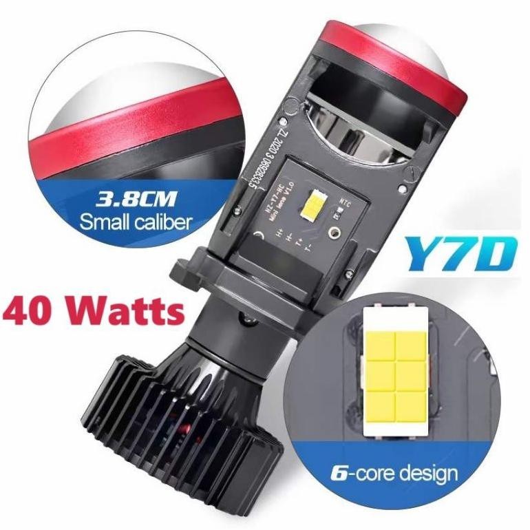 LAMPU DEPAN LED MOBIL MOTOR Y6 y6d H4 SOKET H4 MINI PROJECTOR MINI PROJIE Y7 H4 SUPER TERANG