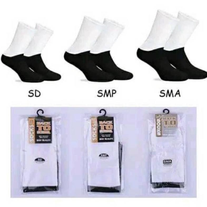 Ready Kaos Kaki Sekolah Hitam Putih / Kaos Kaki Sekolah / Kaos Kaki Sekolah Putih Panjang