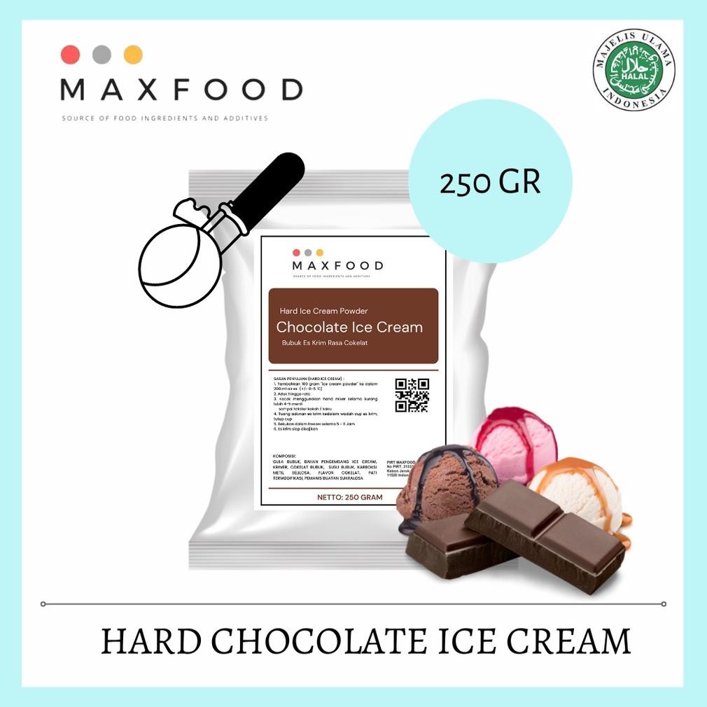 

MAXFOOD - Hard Chocolate Ice Cream / Bubuk Es Krim Rasa Cokelat 250 Gr AST nUg