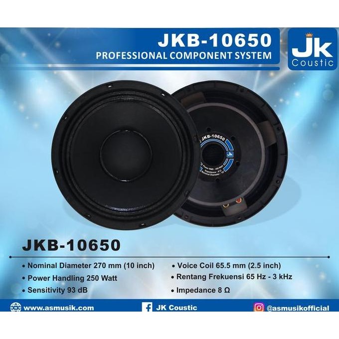 Speaker Jkb 10650 Jk Coustic Componen 10Inc New Stok