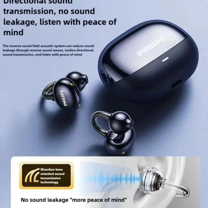 Philips Tat3469 Clip Open-Ear Tws Earphone 38 Hours Battery Life | Fashionable C-Bridge Design | New