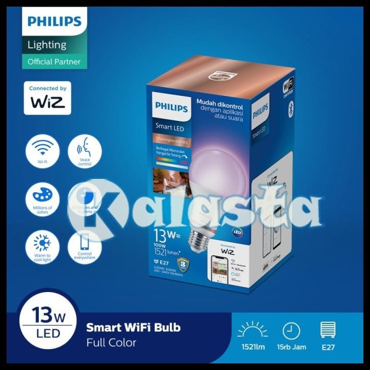 LAMPU LED PHILIPS SMART WIFI TUNABLE WHITE & RGB 16JUTA WARNA 13WATT 13W - PHILIPS LED SMART WIFI