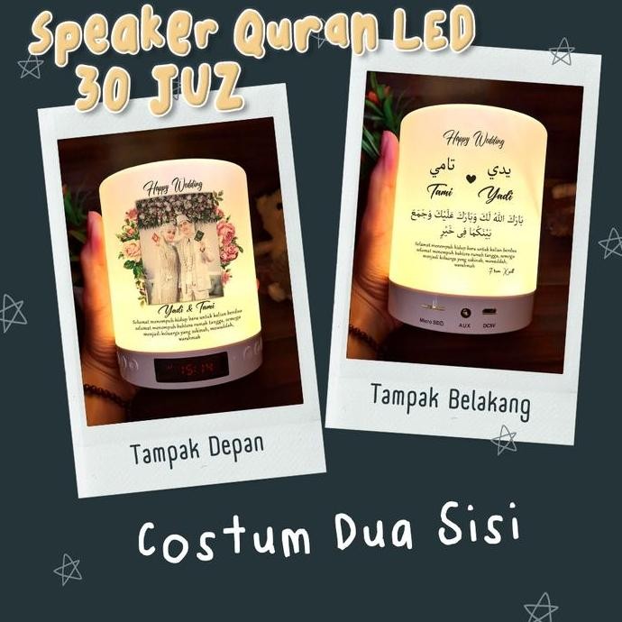 Cod Speaker Alquran Speaker Murottal Alquran Led Jam & Alarm Motif Ka'Bah Malam New Stok