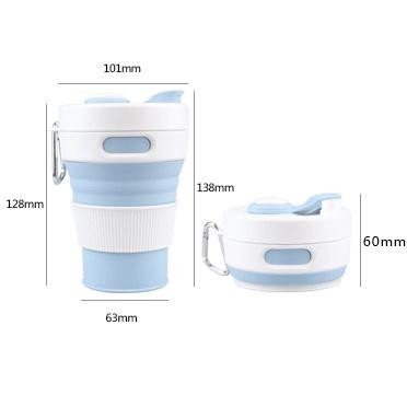 Premium Silicon Foldable Cup 450Ml - Gelas Lipat Silicon - Travel Foldable Cup
