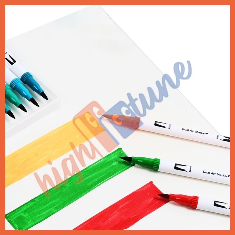 

RB Hightune Spidol Warna Set 12/36/60/80/100/120 Spidol Brush Pen 2 Tips Spidol Set Marker Drawing Pen
