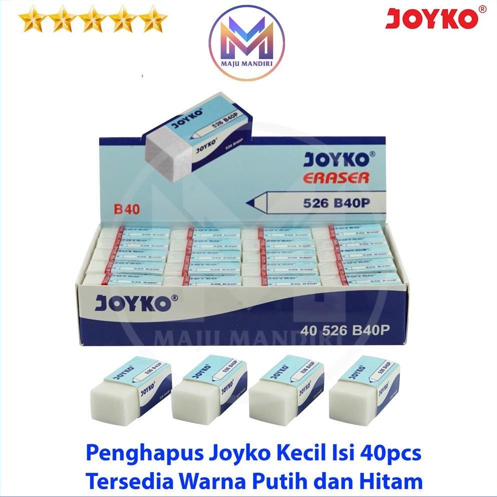 

RB Penghapus Joyko B40 Putih Hitam / Eraser Isi 40 PCS Black White