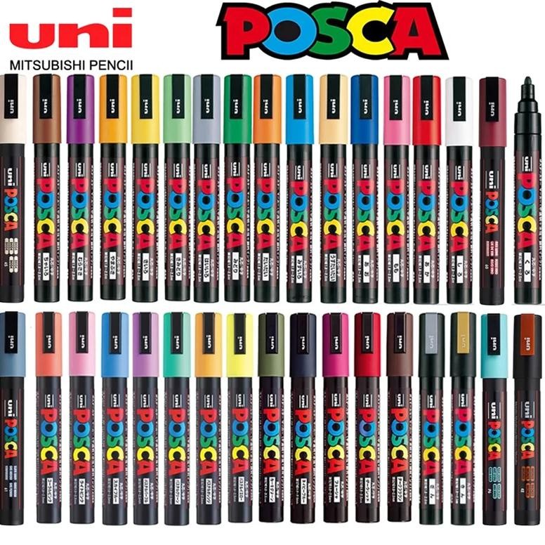 

Uni Posca Full Set Acrylic Paint Markers Pens Pc-1M Pc-3M Pc-5M 7/8/12/15/24/29C For Rock Painting,Frabric,Glass/Metal,Graffiti
